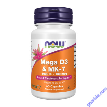 NOW Foods Mega D-3 & MK-7 60 Capsules