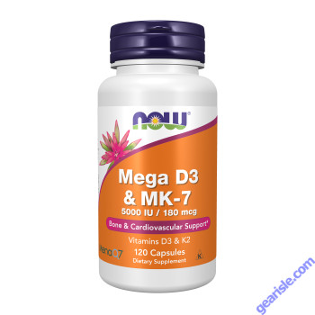 NOW Foods Mega D-3 & MK-7 120 Capsules
