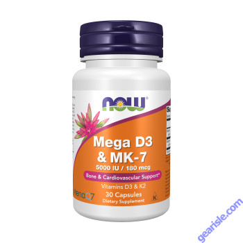 NOW Foods Mega D-3 & Mk7 30 Veg Capsules