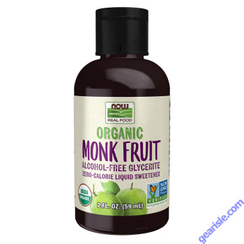 NOW Foods Monk Fruit Liquid Organic Alcohol-Free Glycerite 2 fl oz