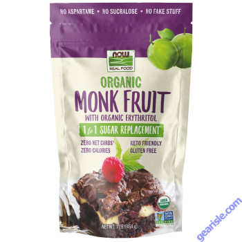 NOW Foods Monk Fruit with Erythritol Organic Powder 1 lb.
