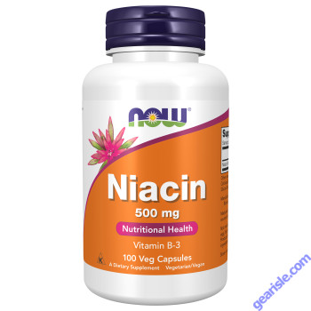 NOW Foods Niacin Vitamin B3 500mg 100 Veg Capsules
