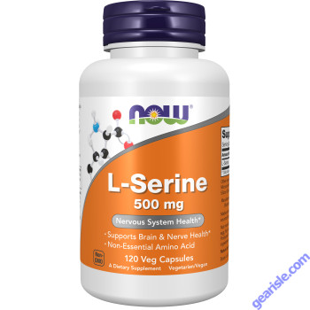 NOW Foods L-Serine 500mg Nervous System Health 120 Veg Capsules