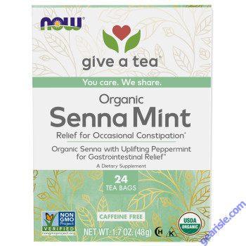 NOW Foods Organic Senna Mint Tea 24 Tea Bags
