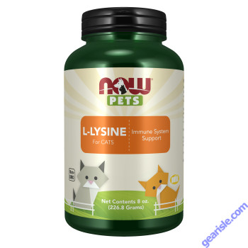 NOW Foods L-Lysine Supplement Powder Formulated for Cats 8-Ounce