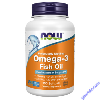 NOW Foods Omega-3 Fish Oil Molecularly Distilled 100 Softgels