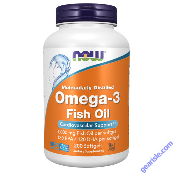 NOW Foods Omega-3 Fish Oil Molecularly Distilled 200 Softgels