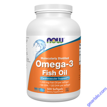 NOW Foods Omega-3 Fish Oil Molecularly Distilled 500 Softgels