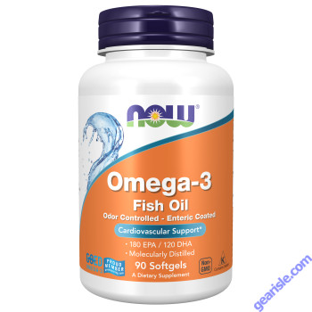 NOW Foods Omega-3 Enteric Coated Fish Oil 90 Softgels