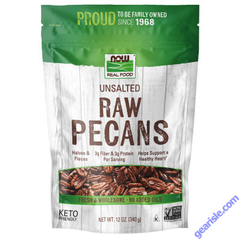 NOW Foods Pecans Raw & Unsalted 12oz