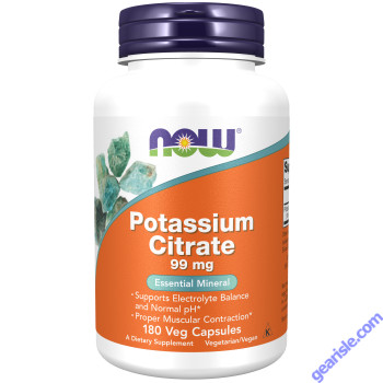NOW Foods Potassium Citrate 99mg 180 Veg Capsules