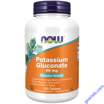 NOW Foods Potassium Gluconate 99mg Vegetarian 250 Tablets