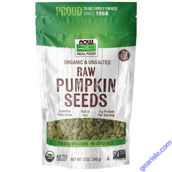 NOW Foods Pumpkin Seeds Organic Raw & Unsalted 12 oz.