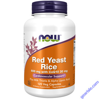NOW Foods Red Yeast Rice 600mg with CoQ10 30mg 120 Veg Capsules