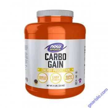 NOW Sports Carbo Gain Powder 8lbs front packaging