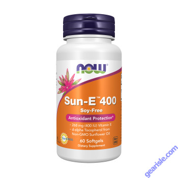 NOW Foods Sun-E 400 Soy-Free Vitamin E 60 Softgels