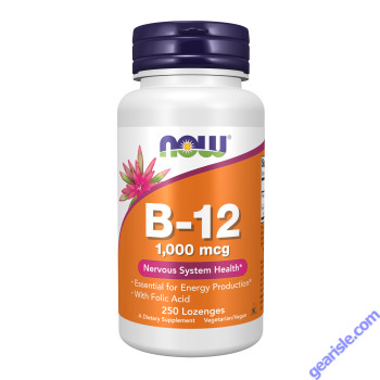 NOW Foods Vitamin B-12 Cobalamin 1000mcg 250 Lozenges