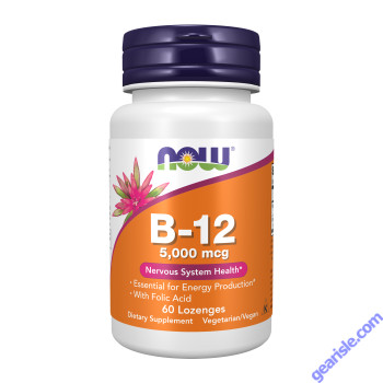 NOW Foods Vitamin B-12 Cobalamin 5000mcg 60 Lozenges
