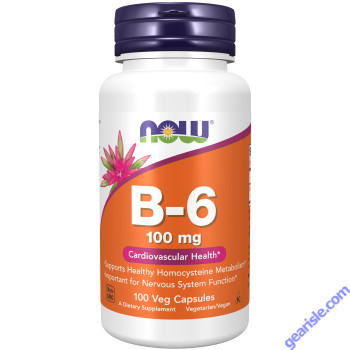 NOW Foods Vitamin B-6 Pyridoxine 100mg 100 Veg Capsules