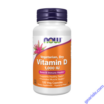 NOW Foods Vitamin D 1000IU Dry 120 Veg Capsules
