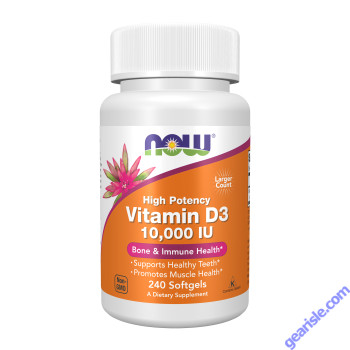 NOW Foods Vitamin D-3 Cholecalciferol 10000IU 240 Softgels
