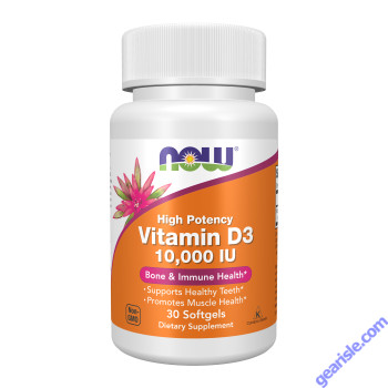 NOW Foods Vitamin D-3 Cholecalciferol 10000IU 30 Softgels