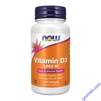 NOW Foods Vitamin D-3 Cholecalciferol 1000IU 180 Softgels