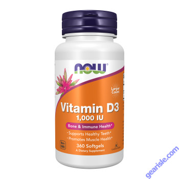 NOW Foods Vitamin D-3 Cholecalciferol 1000IU 360 Softgels