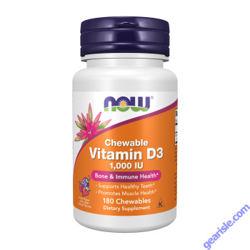 NOW Foods Vitamin D-3 Cholecalciferol 1000IU 180 Chewables