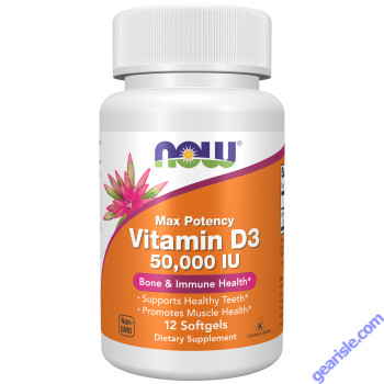 NOW Foods Vitamin D-3 Cholecalciferol 50000IU 12 Softgels