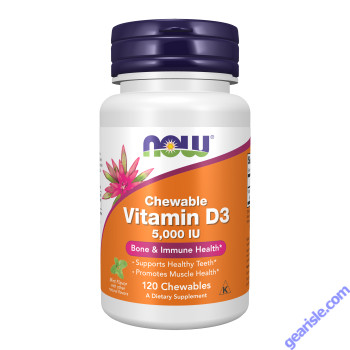 NOW Foods Vitamin D-3 Cholecalciferol 5000IU 120 Chewables