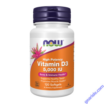 NOW Foods Vitamin D-3 Cholecalciferol 5000IU 120 Softgels