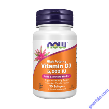 NOW Foods Vitamin D-3 Cholecalciferol 5000IU 30 Softgels