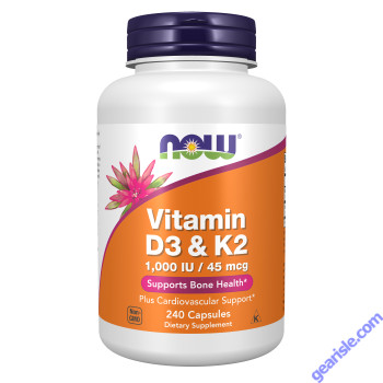 NOW Foods Vitamin D-3 Cholecalciferol & K-2 240 Capsules