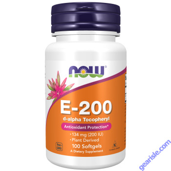NOW Foods Vitamin E-200 D-Alpha Tocopheryl 100 Softgels