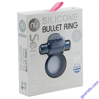 Bullet Cock Ring Sensuelle Silicone Waterproof Super Flexible Navy box