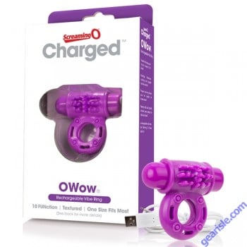 ScreamingO Owow Charged Vibrating Cock Ring Purple 