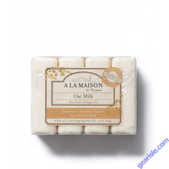 A La Maison Moisturizing Oat Milk Natural Hand Bar Soap 4 Ct 3.5 Oz