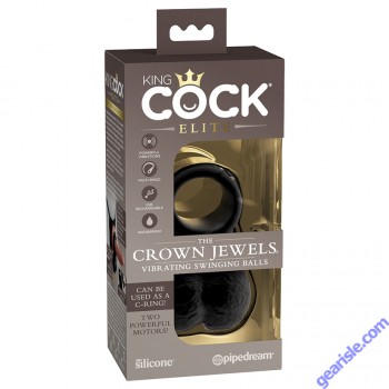 King Cock Ring Crown Jewels Vibrating Swinging Balls Pipedream box