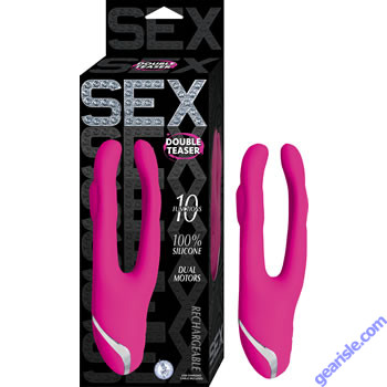 Silicone Double Teaser Dual Motors Pink Sex