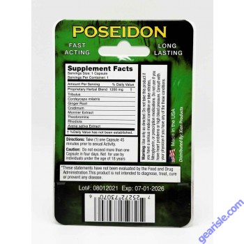 Poseidon Green Male Sexual Enhancement Supplement Pill