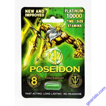 Poseidon Platinum Pill Green 10000 Sexual Supplement Capsule