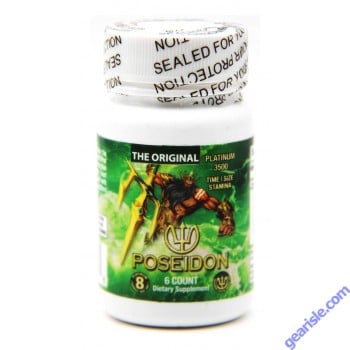 Poseidon Platinum Green 3500mg Male Supplement 6 Pills Bottle