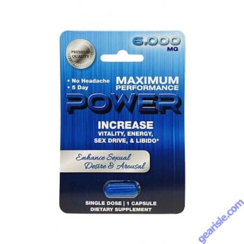 Power 6000mg Maximum Performance Male Enhancement Blue Pill