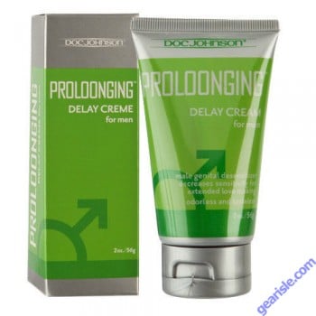 Proloonging Delay Cream For Men 7.5% Benzocaine 2 Oz Desensitizer Doc Johnson