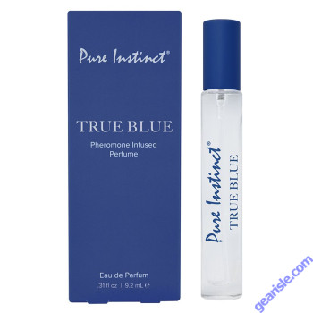 Pure Instinct Signature Pheromone Perfume Spray True Blue Boxe and Bottle