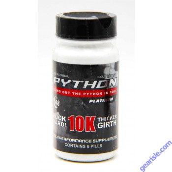Python 10k 6ct Male Performance Supplement bottle Capsules