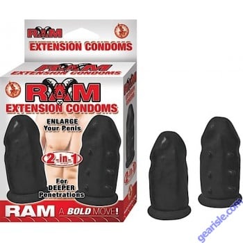 Ram Extension Condoms - Black For Deeper Penetrations