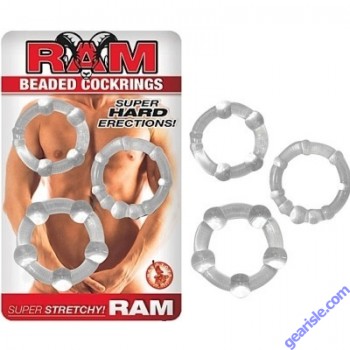 Beaded Cock Rings Clear Super Stretchy Ram