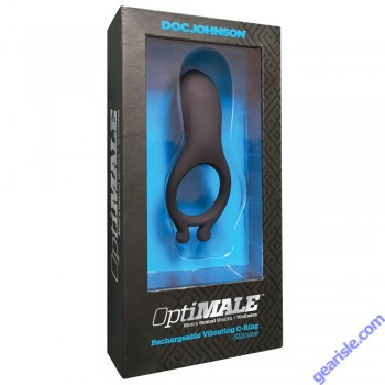 Doc Johnson Optimale - Rechargeable Vibrating C-Ring, Slate